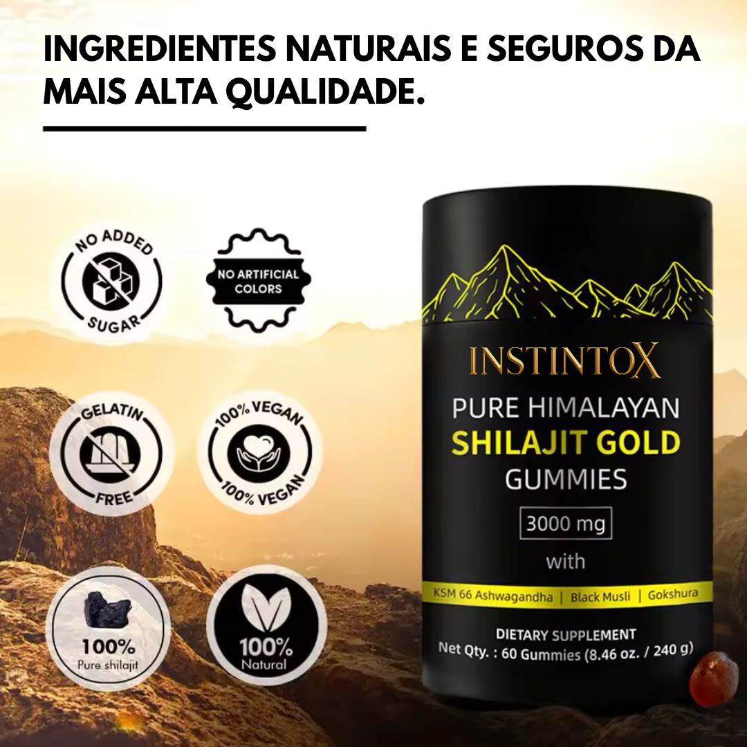 Gomas de Shilajit Puro dos Himalaias