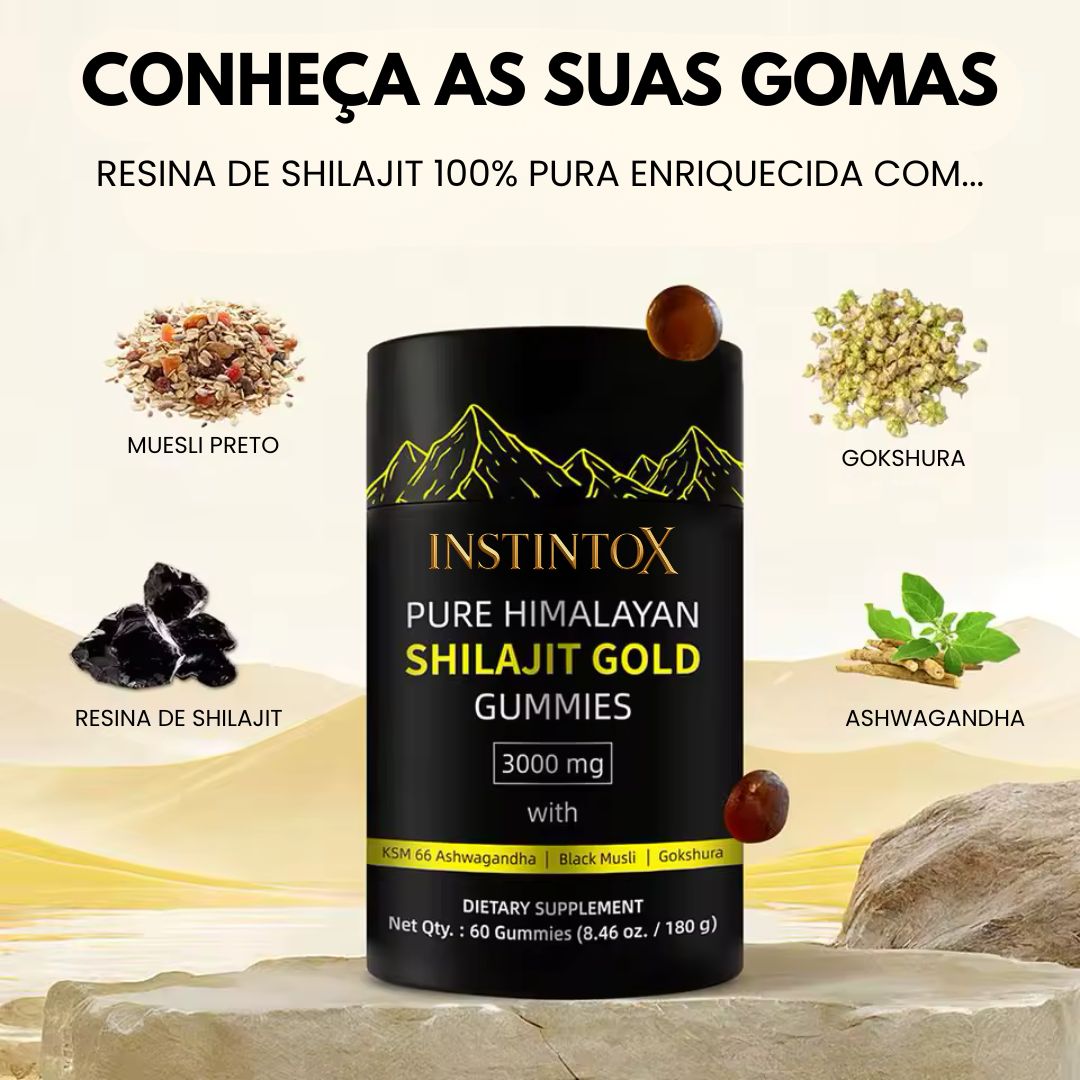 Gomas de Shilajit Puro dos Himalaias